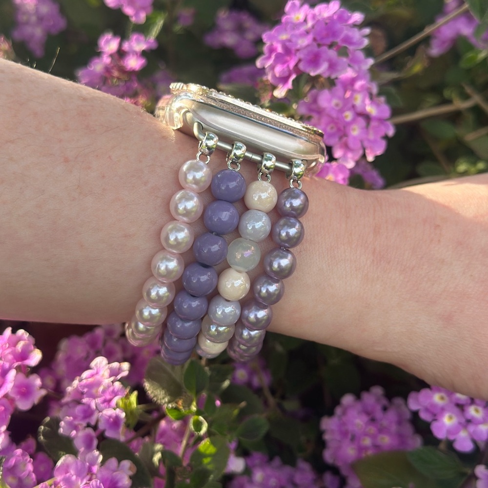 Pastel Easter colored beautiful pearl gemstone Apple Watch band